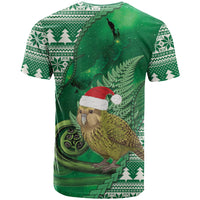 New Zealand Kakapo Christmas In July T Shirt Silver Fern Santa Xmas Green Color