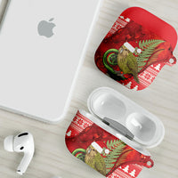 New Zealand Kakapo Christmas In July AirPods Case Silver Fern Santa Xmas Red Color