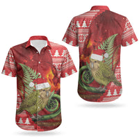 New Zealand Kakapo Christmas In July Couples Matching Summer Maxi Dress and Hawaiian Shirt Silver Fern Santa Xmas Red Color LT22 - Polynesian Pride