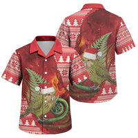 New Zealand Kakapo Christmas In July Family Matching Puletasi and Hawaiian Shirt Silver Fern Santa Xmas Red Color LT22 Son's Shirt Red - Polynesian Pride
