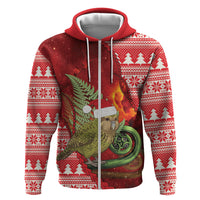 New Zealand Kakapo Christmas In July Hoodie Silver Fern Santa Xmas Red Color
