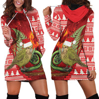 New Zealand Kakapo Christmas In July Hoodie Dress Silver Fern Santa Xmas Red Color
