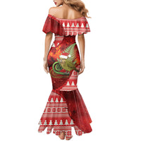 New Zealand Kakapo Christmas In July Mermaid Dress Silver Fern Santa Xmas Red Color