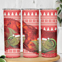 New Zealand Kakapo Christmas In July Skinny Tumbler Silver Fern Santa Xmas Red Color