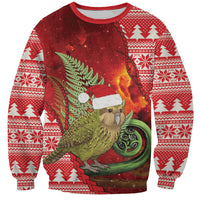New Zealand Kakapo Christmas In July Sweatshirt Silver Fern Santa Xmas Red Color