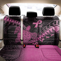 Breast Cancer Awareness Back Car Seat Cover Pink Ribbon Turtle Polynesian Pattern Black