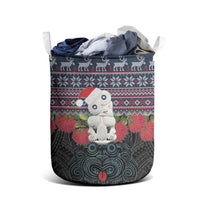 New Zealand Hei Tiki Christmas In July Laundry Basket Pohutukawa Santa Xmas Polynesian Pattern LT22 - Polynesian Pride