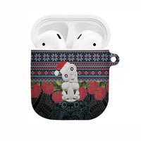 New Zealand Hei Tiki Christmas In July AirPods Case Pohutukawa Santa Xmas Polynesian Pattern LT22 Black - Polynesian Pride