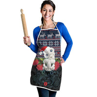 New Zealand Hei Tiki Christmas In July Apron Pohutukawa Santa Xmas Polynesian Pattern LT22 - Polynesian Pride