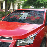 New Zealand Hei Tiki Christmas In July Auto Sun Shade Pohutukawa Santa Xmas Polynesian Pattern LT22 - Polynesian Pride