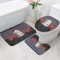New Zealand Hei Tiki Christmas In July Bathroom Set Pohutukawa Santa Xmas Polynesian Pattern LT22 - Polynesian Pride