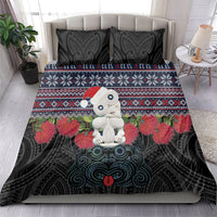 New Zealand Hei Tiki Christmas In July Bedding Set Pohutukawa Santa Xmas Polynesian Pattern LT22 - Polynesian Pride