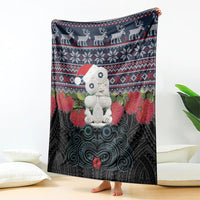 New Zealand Hei Tiki Christmas In July Blanket Pohutukawa Santa Xmas Polynesian Pattern LT22 - Polynesian Pride