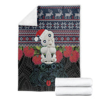 New Zealand Hei Tiki Christmas In July Blanket Pohutukawa Santa Xmas Polynesian Pattern LT22 - Polynesian Pride