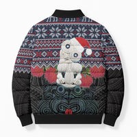 New Zealand Hei Tiki Christmas In July Bomber Puffer Jacket Pohutukawa Santa Xmas Polynesian Pattern LT22 - Polynesian Pride