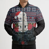 New Zealand Hei Tiki Christmas In July Bomber Puffer Jacket Pohutukawa Santa Xmas Polynesian Pattern LT22 - Polynesian Pride
