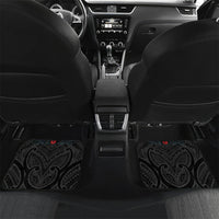 New Zealand Hei Tiki Christmas In July Car Mats Pohutukawa Santa Xmas Polynesian Pattern LT22 Set 2pcs - Back Black - Polynesian Pride