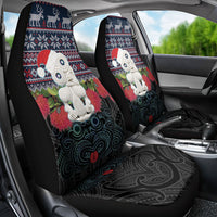 New Zealand Hei Tiki Christmas In July Car Seat Cover Pohutukawa Santa Xmas Polynesian Pattern LT22 - Polynesian Pride