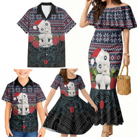 New Zealand Hei Tiki Christmas In July Family Matching Mermaid Dress and Hawaiian Shirt Pohutukawa Santa Xmas Polynesian Pattern LT22 - Polynesian Pride
