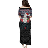 New Zealand Hei Tiki Christmas In July Family Matching Puletasi and Hawaiian Shirt Pohutukawa Santa Xmas Polynesian Pattern LT22 - Polynesian Pride