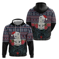 New Zealand Hei Tiki Christmas In July Hoodie Pohutukawa Santa Xmas Polynesian Pattern LT22 - Polynesian Pride