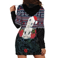 New Zealand Hei Tiki Christmas In July Hoodie Dress Pohutukawa Santa Xmas Polynesian Pattern LT22 - Polynesian Pride