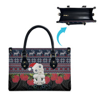 New Zealand Hei Tiki Christmas In July Leather Bag Pohutukawa Santa Xmas Polynesian Pattern LT22 - Polynesian Pride