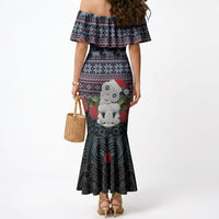 New Zealand Hei Tiki Christmas In July Mermaid Dress Pohutukawa Santa Xmas Polynesian Pattern LT22 - Polynesian Pride
