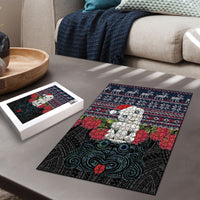 New Zealand Hei Tiki Christmas In July Puzzle Pohutukawa Santa Xmas Polynesian Pattern LT22 - Polynesian Pride