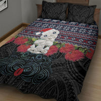 New Zealand Hei Tiki Christmas In July Quilt Bed Set Pohutukawa Santa Xmas Polynesian Pattern LT22 - Polynesian Pride