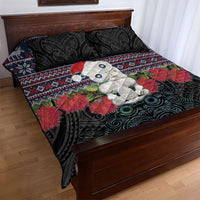 New Zealand Hei Tiki Christmas In July Quilt Bed Set Pohutukawa Santa Xmas Polynesian Pattern LT22 - Polynesian Pride