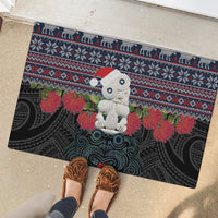 New Zealand Hei Tiki Christmas In July Rubber Doormat Pohutukawa Santa Xmas Polynesian Pattern LT22 - Polynesian Pride