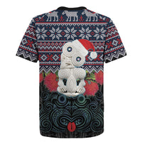 New Zealand Hei Tiki Christmas In July Rugby Jersey Pohutukawa Santa Xmas Polynesian Pattern LT22 - Polynesian Pride