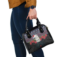 New Zealand Hei Tiki Christmas In July Shoulder Handbag Pohutukawa Santa Xmas Polynesian Pattern LT22 - Polynesian Pride