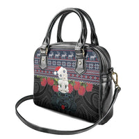 New Zealand Hei Tiki Christmas In July Shoulder Handbag Pohutukawa Santa Xmas Polynesian Pattern LT22 - Polynesian Pride
