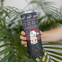 New Zealand Hei Tiki Christmas In July Skinny Tumbler Pohutukawa Santa Xmas Polynesian Pattern LT22 - Polynesian Pride