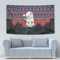 New Zealand Hei Tiki Christmas In July Tapestry Pohutukawa Santa Xmas Polynesian Pattern LT22 - Polynesian Pride