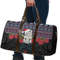 New Zealand Hei Tiki Christmas In July Travel Bag Pohutukawa Santa Xmas Polynesian Pattern LT22 - Polynesian Pride