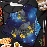 New Zealand Kokako Bird Apron Kowhai Galaxy Style Polynesian Pattern LT22 Blue - Polynesian Pride