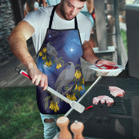 New Zealand Kokako Bird Apron Kowhai Galaxy Style Polynesian Pattern LT22 - Polynesian Pride