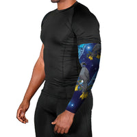 New Zealand Kokako Bird Arm Sleeves Kowhai Galaxy Style Polynesian Pattern LT22 - Polynesian Pride