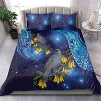 New Zealand Kokako Bird Bedding Set Kowhai Galaxy Style Polynesian Pattern LT22 - Polynesian Pride