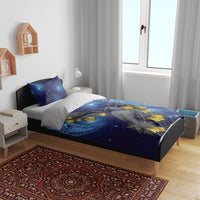 New Zealand Kokako Bird Bedding Set Kowhai Galaxy Style Polynesian Pattern LT22 - Polynesian Pride