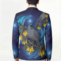 New Zealand Kokako Bird Blazer Kowhai Galaxy Style Polynesian Pattern LT22 - Polynesian Pride