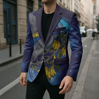 New Zealand Kokako Bird Blazer Kowhai Galaxy Style Polynesian Pattern LT22 - Polynesian Pride