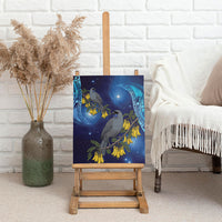 New Zealand Kokako Bird Canvas Wall Art Kowhai Galaxy Style Polynesian Pattern LT22 - Polynesian Pride