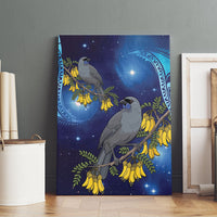 New Zealand Kokako Bird Canvas Wall Art Kowhai Galaxy Style Polynesian Pattern LT22 - Polynesian Pride