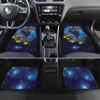 New Zealand Kokako Bird Car Mats Kowhai Galaxy Style Polynesian Pattern LT22 Set 4pcs Blue - Polynesian Pride