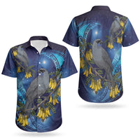 New Zealand Kokako Bird Couples Matching Tank Maxi Dress and Hawaiian Shirt Kowhai Galaxy Style Polynesian Pattern LT22 - Polynesian Pride