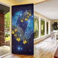 New Zealand Kokako Bird Door Cover Kowhai Galaxy Style Polynesian Pattern LT22 - Polynesian Pride